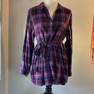 Tommy Hilfiger Red and Blue Plaid Shirt